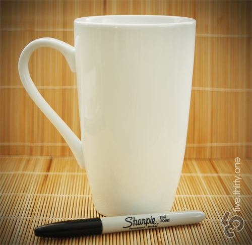 DIY monogrammed mug @ fiveinthehive.com
